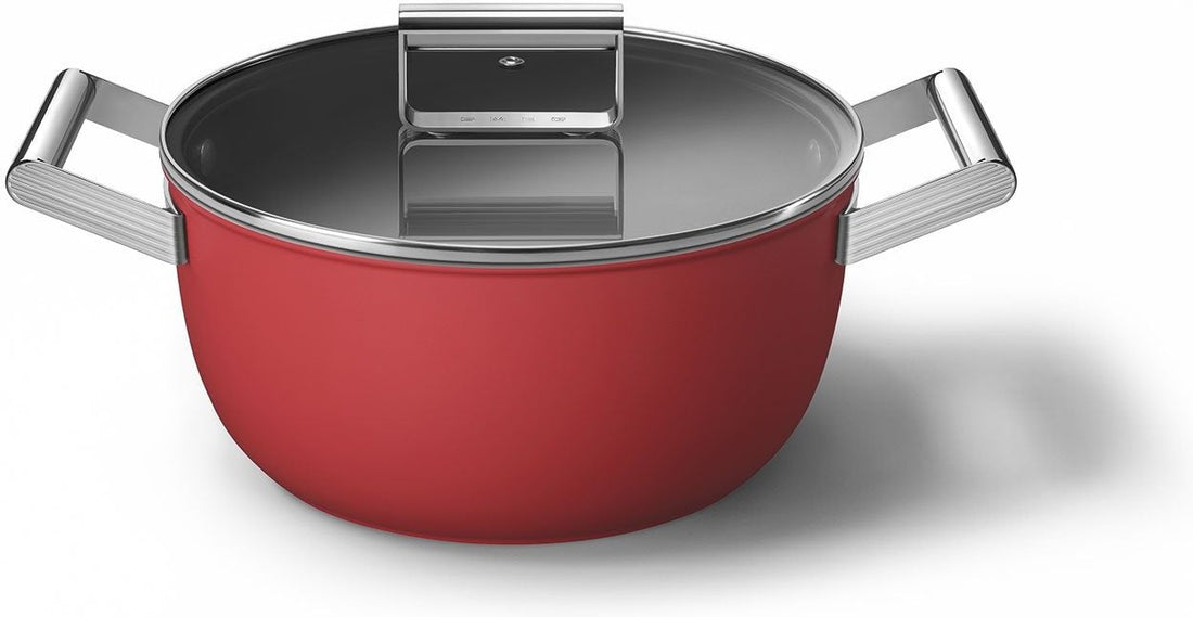Smeg - 4.6 L 50's Style Non-Stick Casserole Red - CKFC2411RDM
