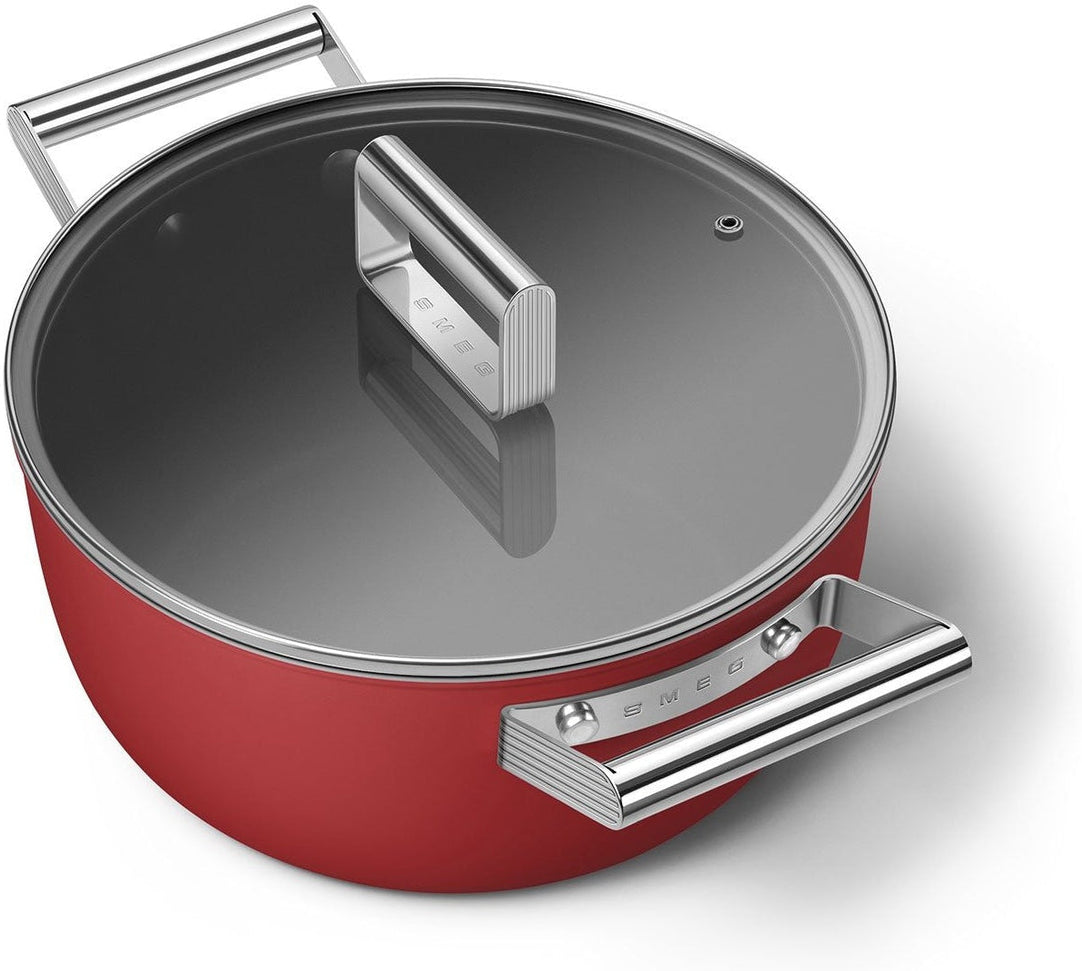 Smeg - 4.6 L 50's Style Non-Stick Casserole Red - CKFC2411RDM