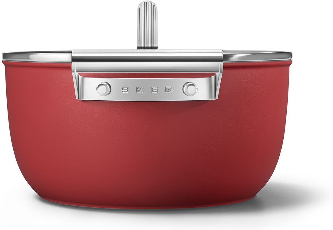 Smeg - 4.6 L 50's Style Non-Stick Casserole Red - CKFC2411RDM