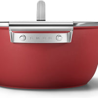 Smeg - 4.6 L 50's Style Non-Stick Casserole Red - CKFC2411RDM