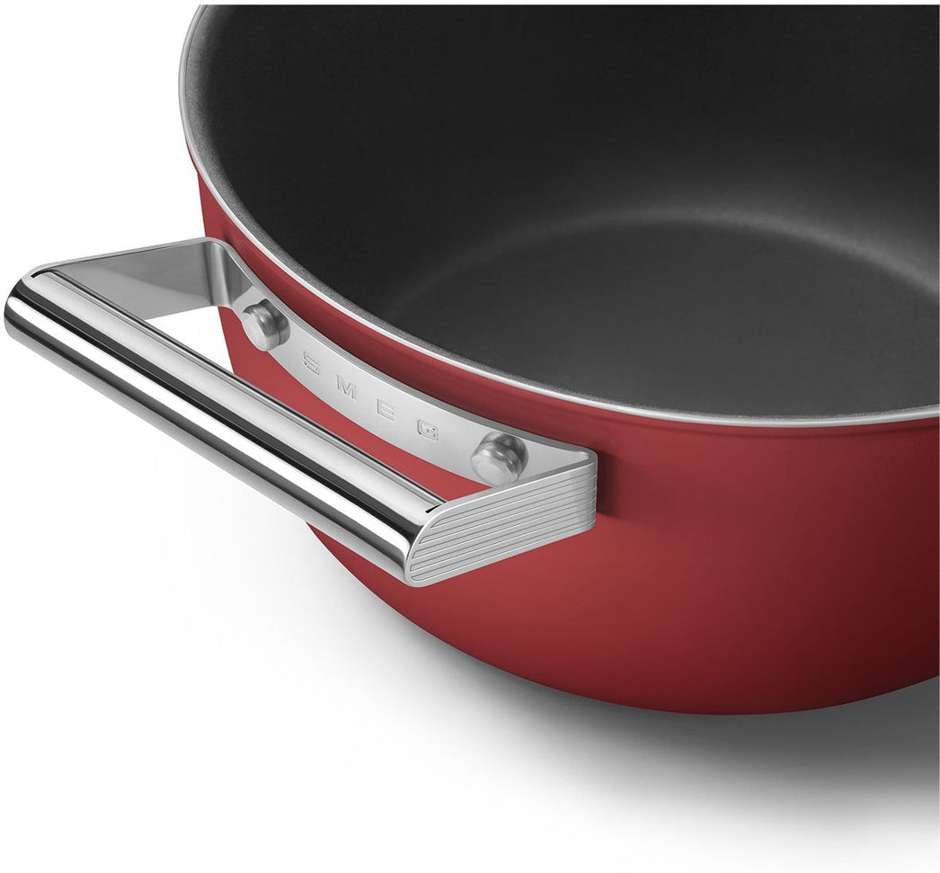 Smeg - 4.6 L 50's Style Non-Stick Casserole Red - CKFC2411RDM