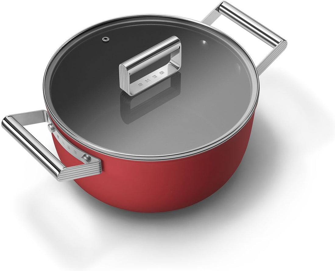 Smeg - 4.6 L 50's Style Non-Stick Casserole Red - CKFC2411RDM