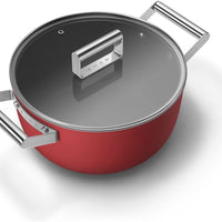 Smeg - 4.6 L 50's Style Non-Stick Casserole Red - CKFC2411RDM