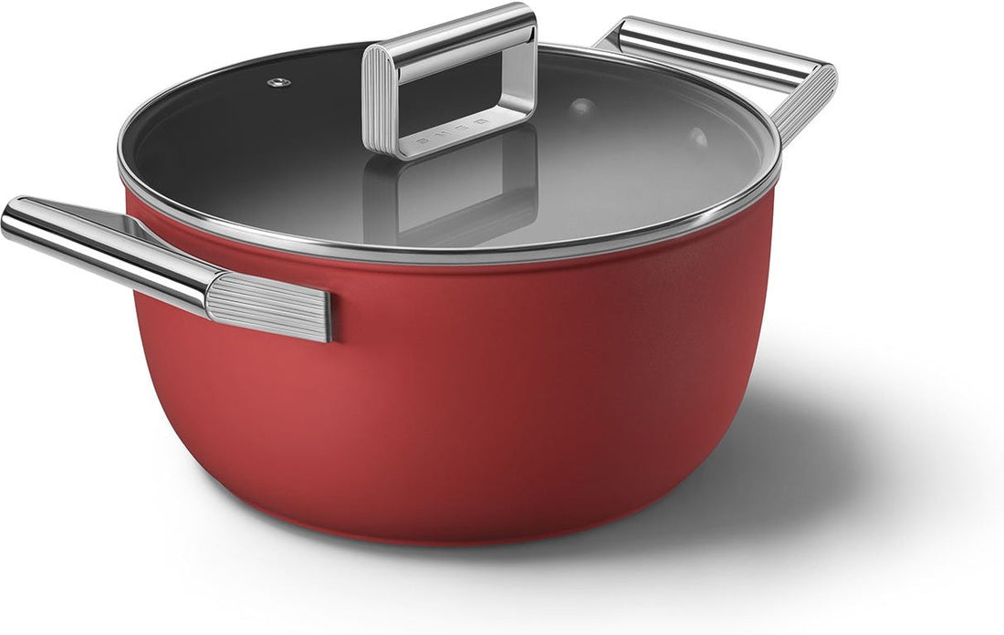 Smeg - 4.6 L 50's Style Non-Stick Casserole Red - CKFC2411RDM