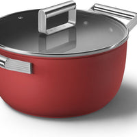 Smeg - 4.6 L 50's Style Non-Stick Casserole Red - CKFC2411RDM