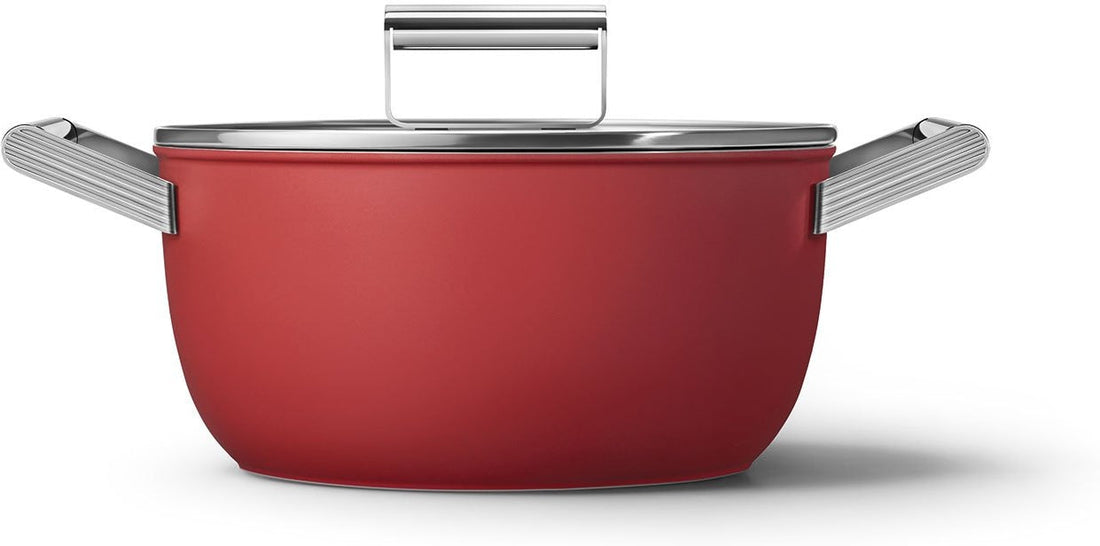 Smeg - 4.6 L 50's Style Non-Stick Casserole Red - CKFC2411RDM