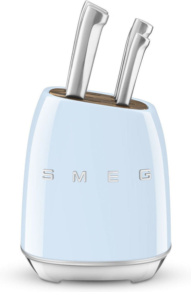 Smeg - 50'S STYLE 6 PC Cream Knife Block With German Stainless Steel Blade - KBSF01PB