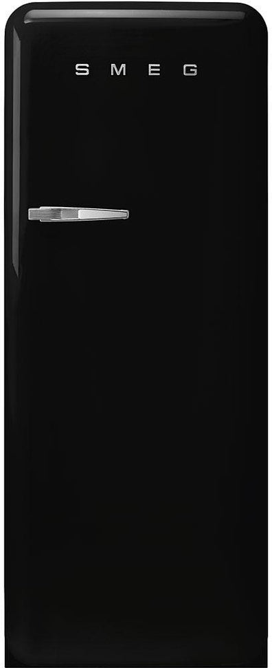 Smeg - 50's Retro Style Black Right Hinge Refrigerator - FAB28URBL3