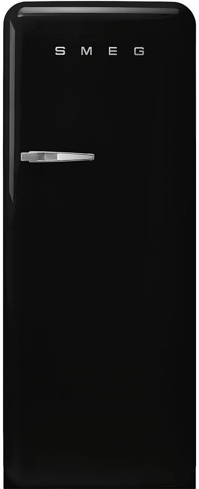 Smeg - 50's Retro Style Black Right Hinge Refrigerator - FAB28URBL3