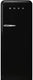 Smeg - 50's Retro Style Black Right Hinge Refrigerator/Freezer - FAB28URBL3