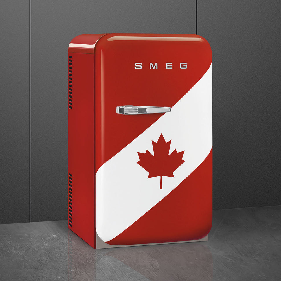 Smeg - 50's Retro Style Canadian Flag Compact Refrigerator - FAB5URDCA3