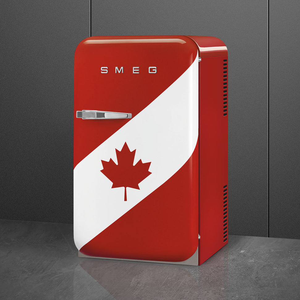 Smeg - 50's Retro Style Canadian Flag Compact Refrigerator - FAB5URDCA3