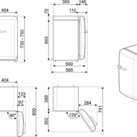 Smeg - 50's Retro Style Cream Compact Refrigerator - FAB5URCR3 (Special Order Item)