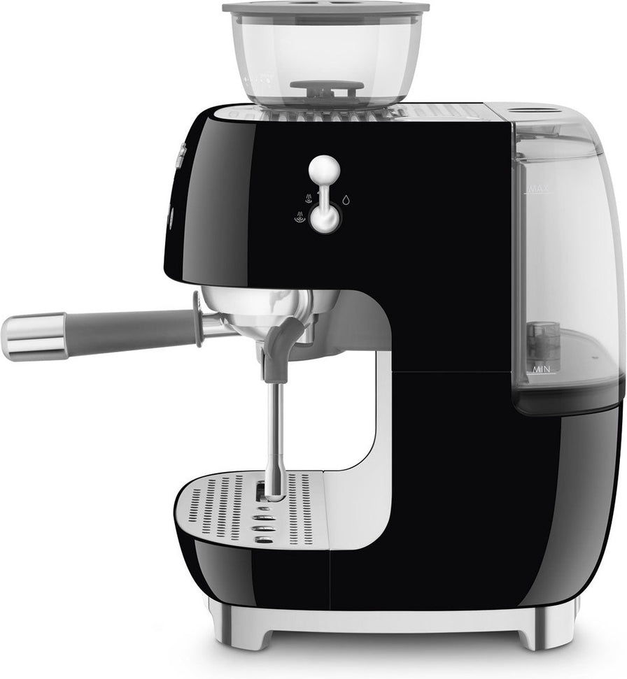 Smeg - 50's Retro Style Double Thermoblock Black Espresso Machine - EGF03BLUS