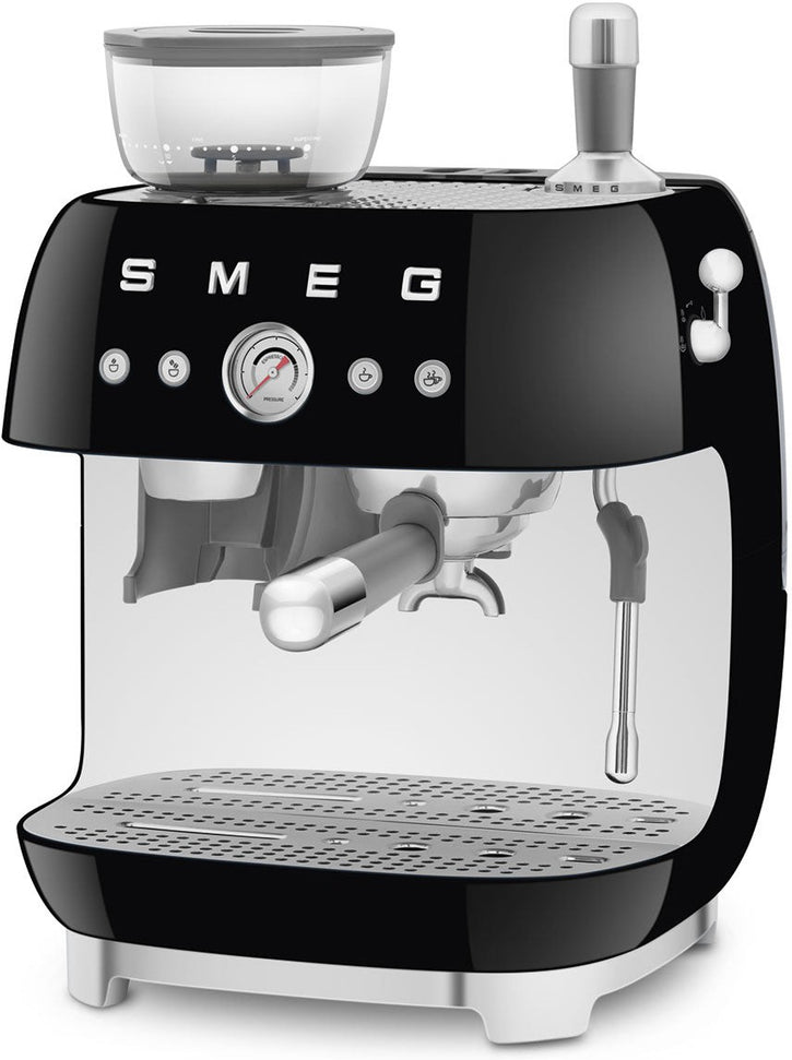 Smeg - 50's Retro Style Double Thermoblock Black Espresso Machine - EGF03BLUS
