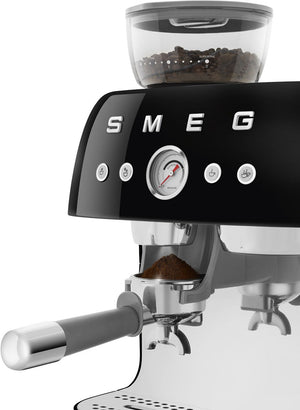 Smeg - 50's Retro Style Double Thermoblock Black Espresso Machine - EGF03BLUS