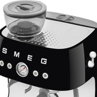 Smeg - 50's Retro Style Double Thermoblock Black Espresso Machine - EGF03BLUS