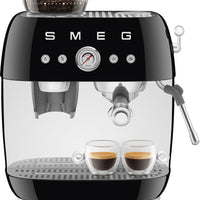 Smeg - 50's Retro Style Double Thermoblock Black Espresso Machine - EGF03BLUS