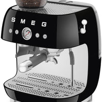 Smeg - 50's Retro Style Double Thermoblock Black Espresso Machine - EGF03BLUS