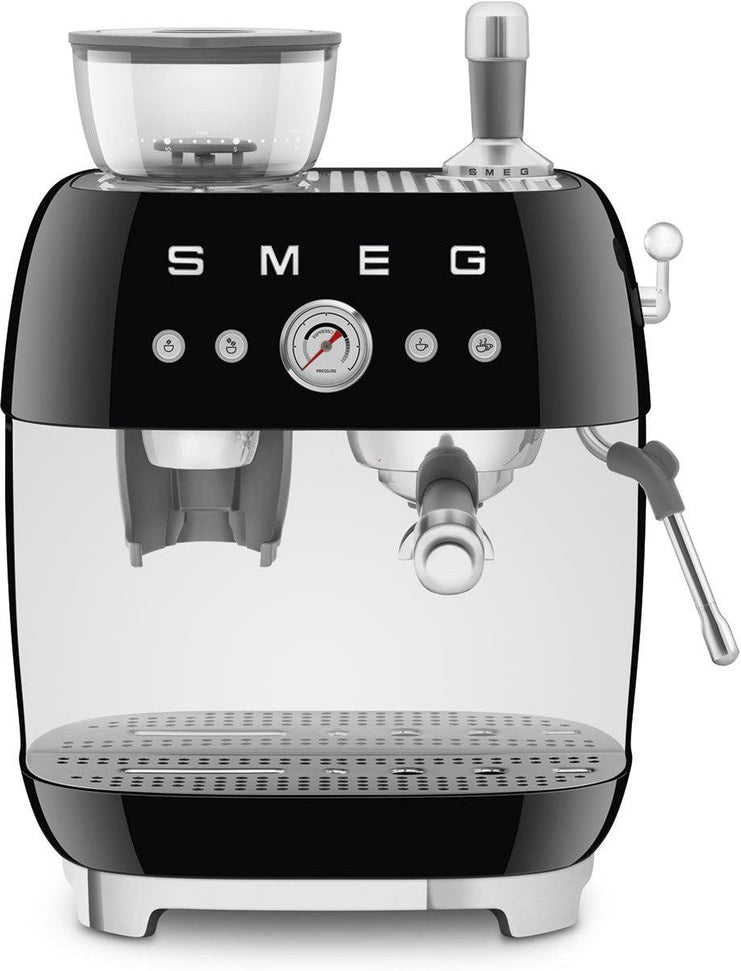 Smeg - 50's Retro Style Double Thermoblock Black Espresso Machine - EGF03BLUS