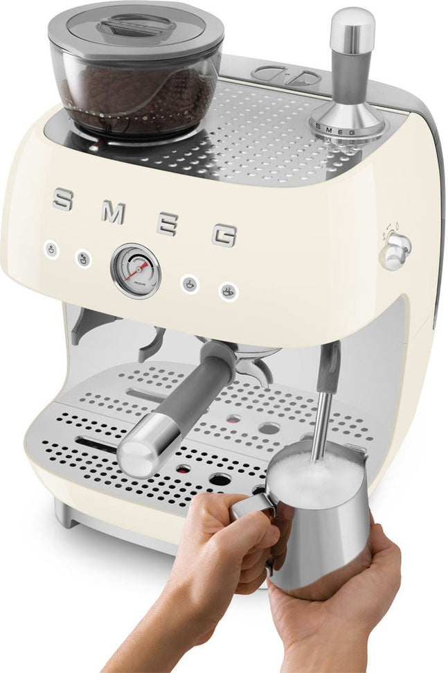 Smeg - 50's Retro Style Double Thermoblock Cream Espresso Machine - EGF03CRUS - DISCONTINUED