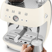 Smeg - 50's Retro Style Double Thermoblock Cream Espresso Machine - EGF03CRUS - DISCONTINUED