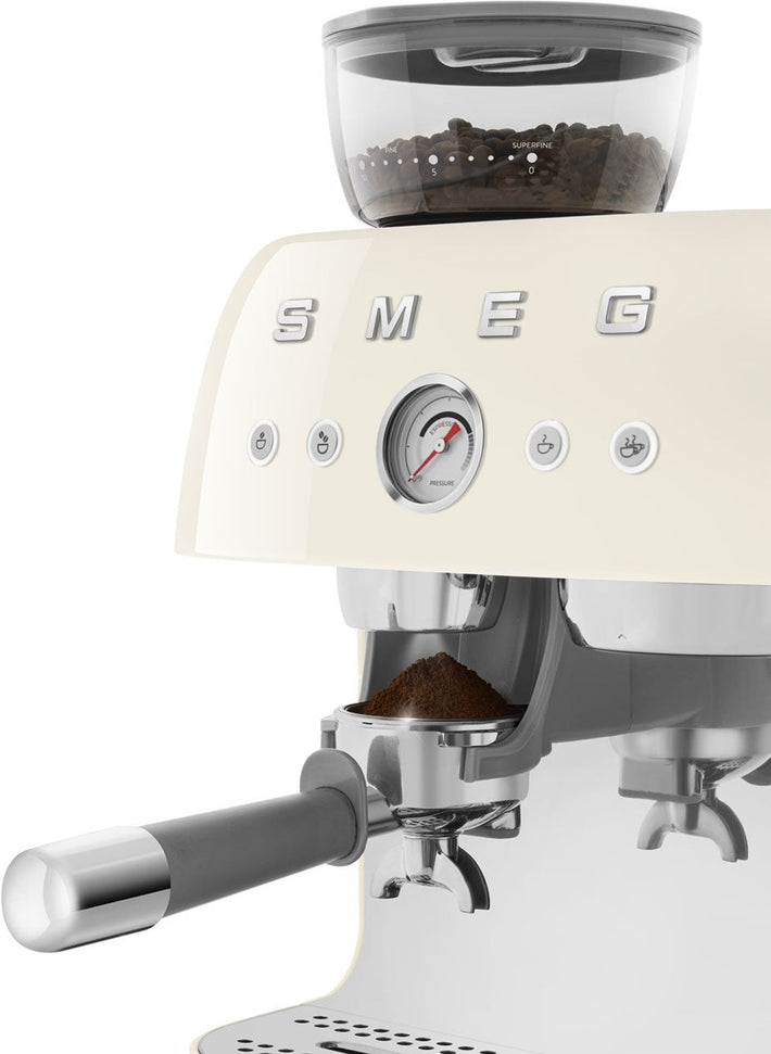 Smeg - 50's Retro Style Double Thermoblock Cream Espresso Machine - EGF03CRUS - DISCONTINUED