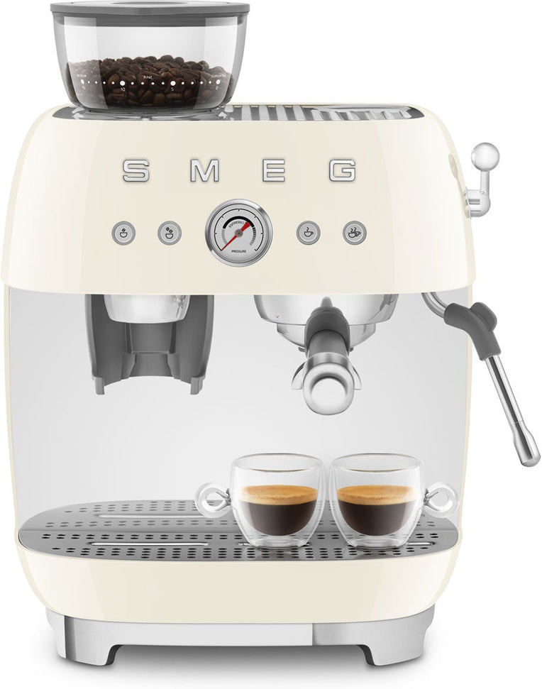 Smeg - 50's Retro Style Double Thermoblock Cream Espresso Machine - EGF03CRUS - DISCONTINUED