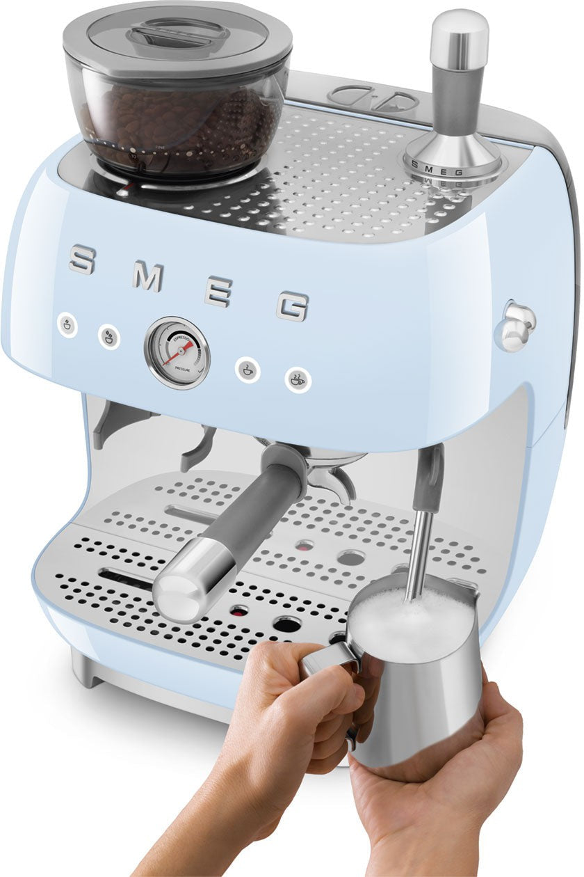 Smeg - 50's Retro Style Double Thermoblock Pastel Blue Espresso Machine - EGF03PBUS