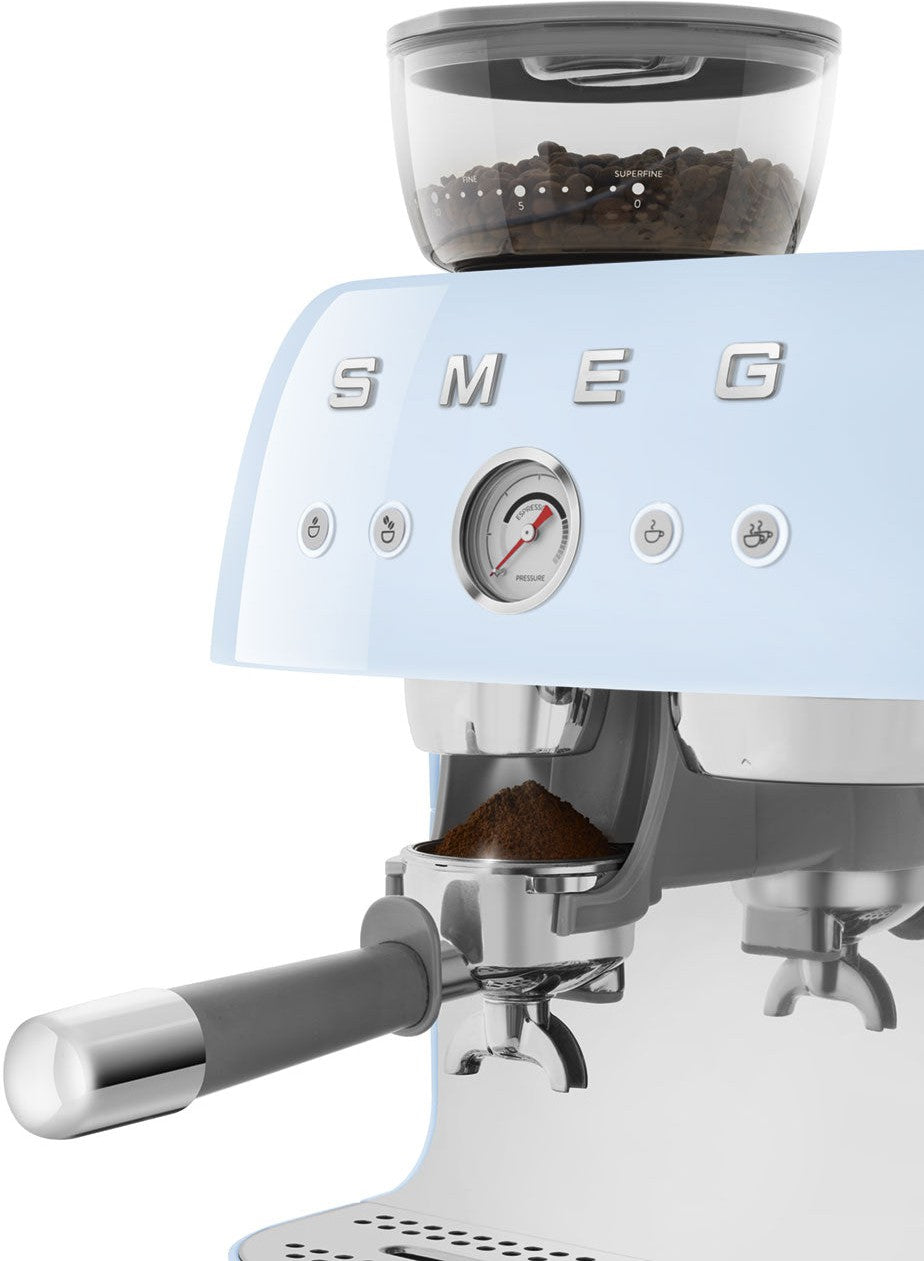 Smeg - 50's Retro Style Double Thermoblock Pastel Blue Espresso Machine - EGF03PBUS