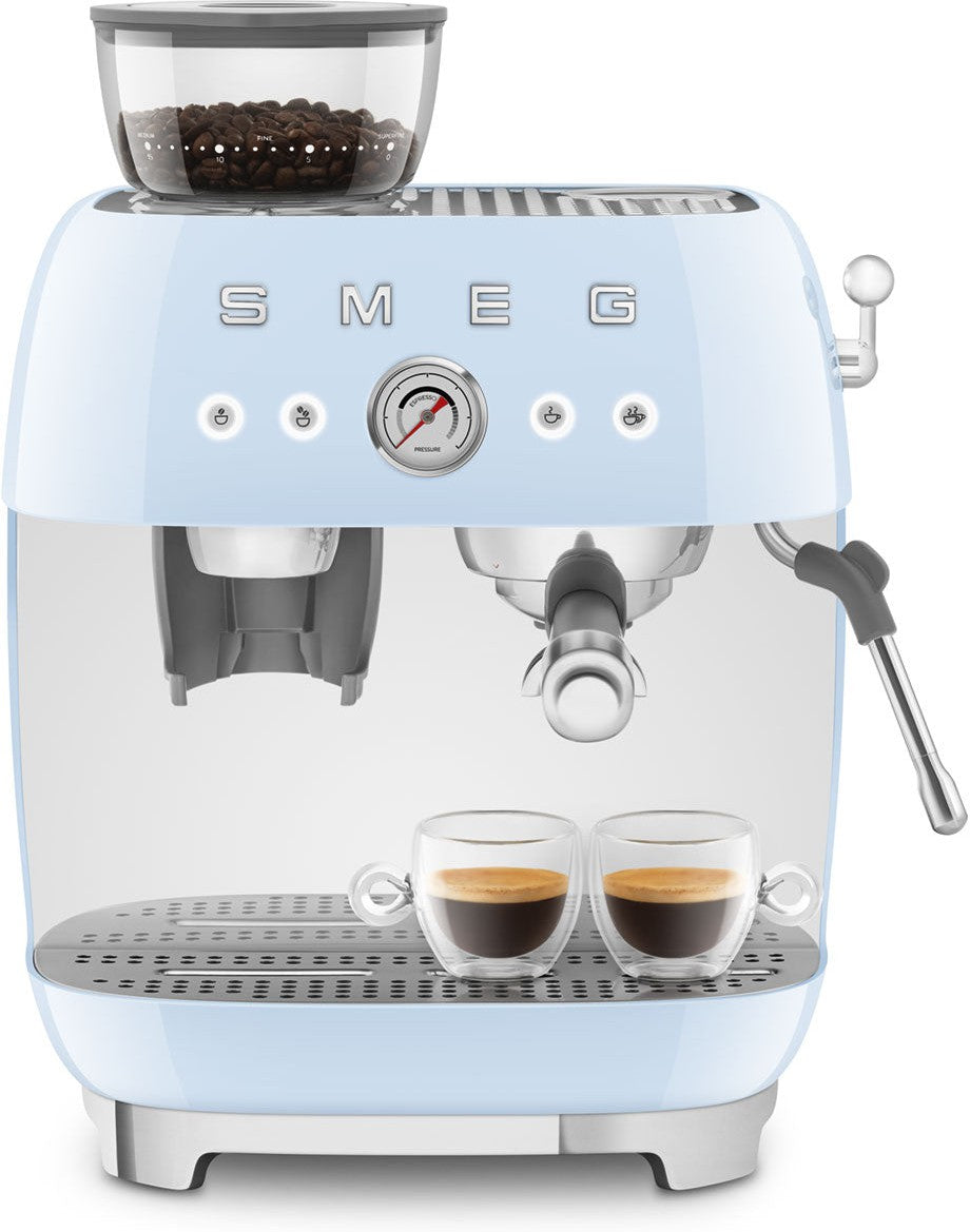 Smeg - 50's Retro Style Double Thermoblock Pastel Blue Espresso Machine - EGF03PBUS
