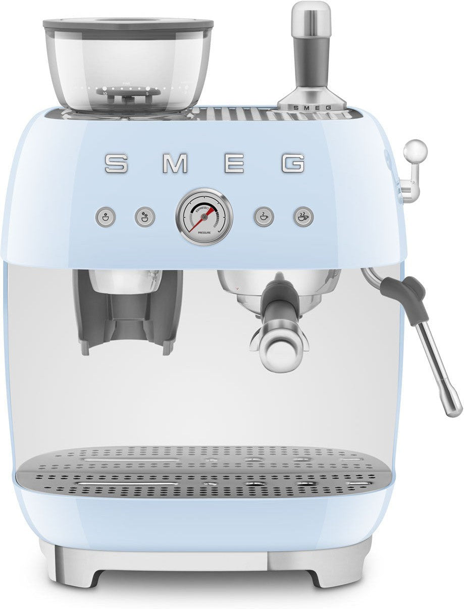 Smeg - 50's Retro Style Double Thermoblock Pastel Blue Espresso Machine - EGF03PBUS - DISCONTINUED
