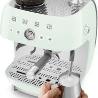 Smeg - 50's Retro Style Double Thermoblock Pastel Green Espresso Machine - EGF03PGUS - DISCONTINUED
