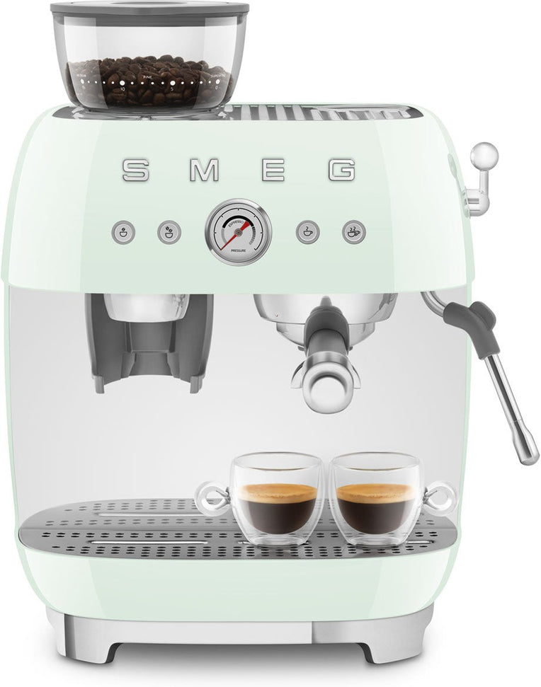 Smeg - 50's Retro Style Double Thermoblock Pastel Green Espresso Machine - EGF03PGUS - DISCONTINUED