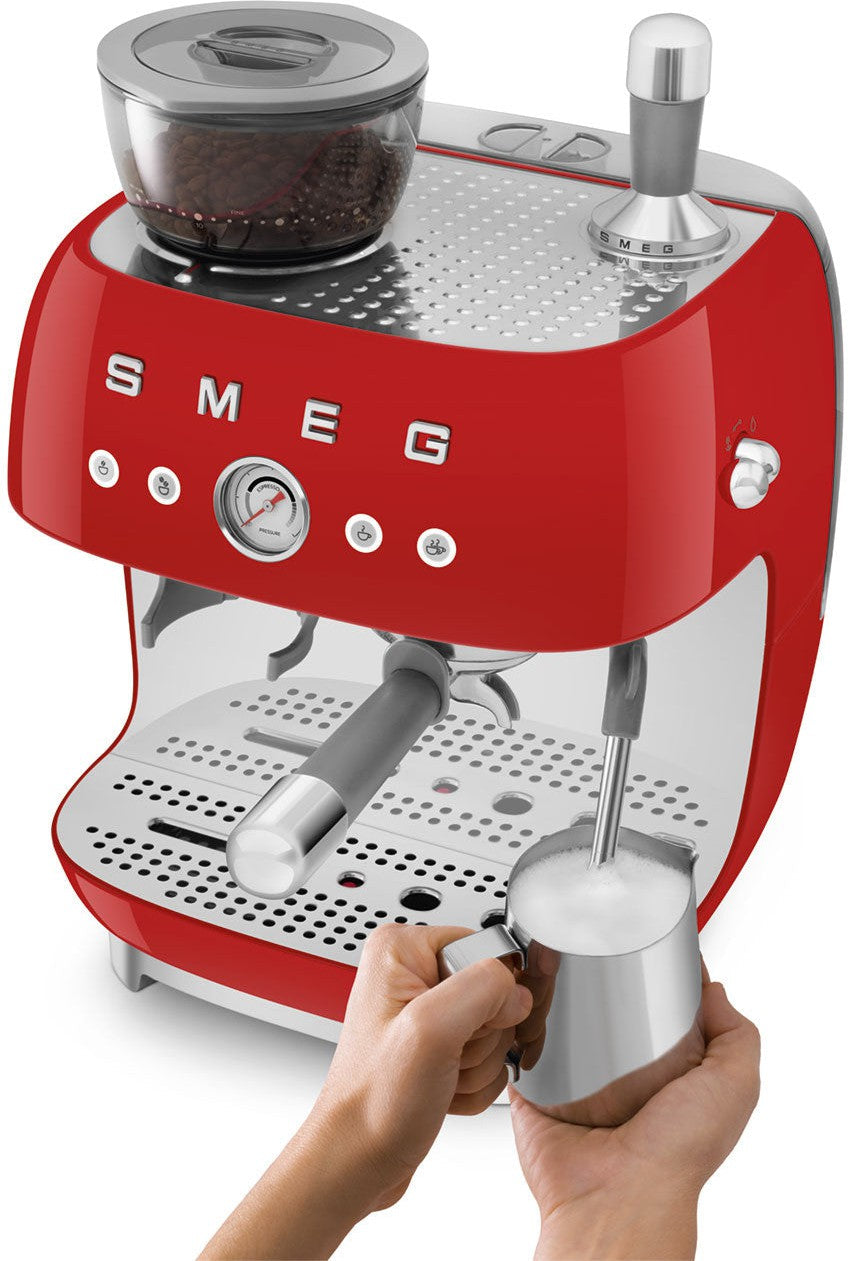 Smeg - 50's Retro Style Double Thermoblock Red Espresso Machine - EGF03RDUS