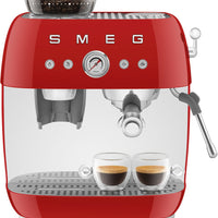 Smeg - 50's Retro Style Double Thermoblock Red Espresso Machine - EGF03RDUS