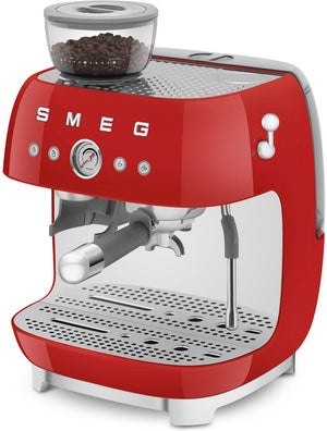Smeg - 50's Retro Style Double Thermoblock Red Espresso Machine - EGF03RDUS