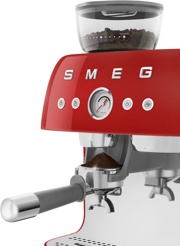 Smeg - 50's Retro Style Double Thermoblock Red Espresso Machine - EGF03RDUS - DISCONTINUED