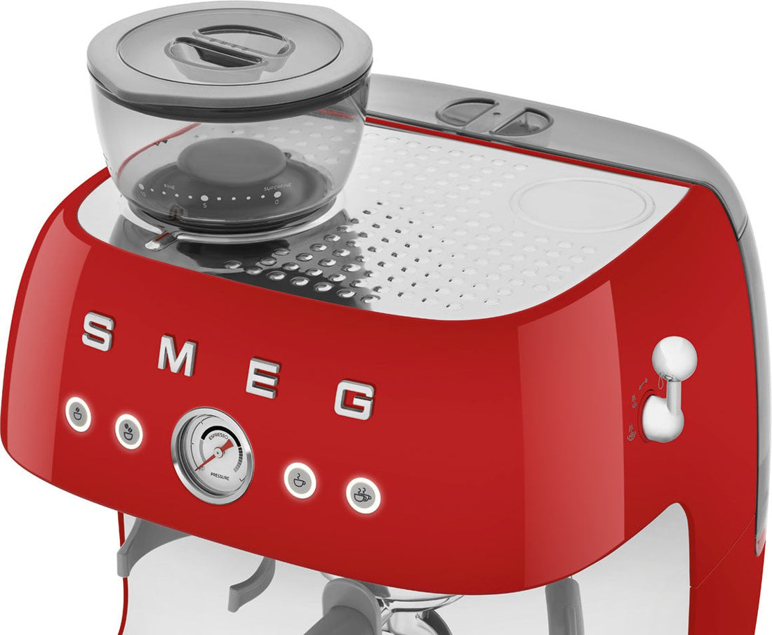 Smeg - 50's Retro Style Double Thermoblock Red Espresso Machine - EGF03RDUS - DISCONTINUED