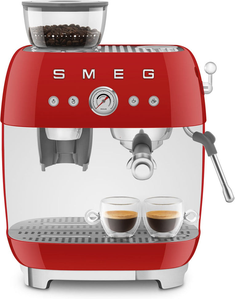 Smeg - 50's Retro Style Double Thermoblock Red Espresso Machine - EGF03RDUS - DISCONTINUED