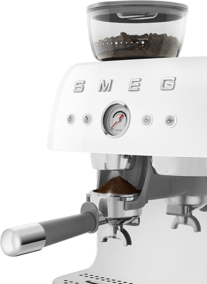 Smeg - 50's Retro Style Double Thermoblock White Espresso Machine - EGF03WHUS