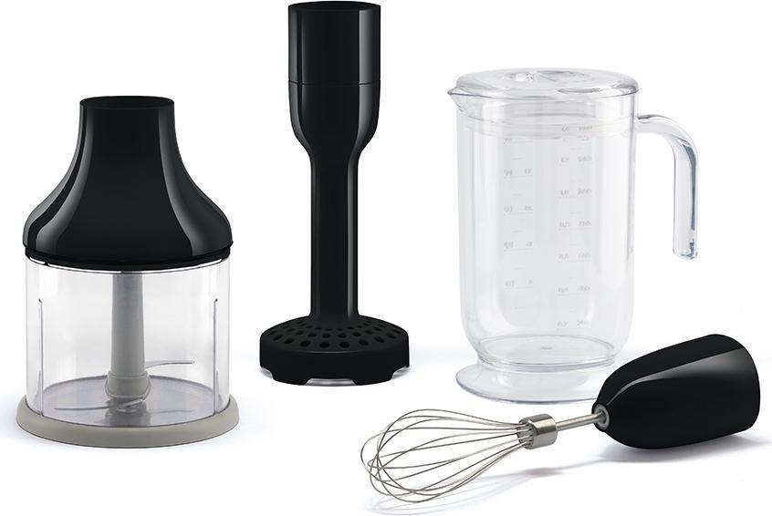 Smeg - 50's Retro Style Immersion Black Hand Blender With Accessories - HBF22BLUS - DISCONTINUED