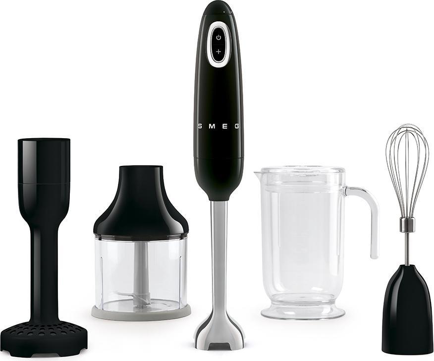 Smeg - 50's Retro Style Immersion Black Hand Blender With Accessories - HBF22BLUS - DISCONTINUED