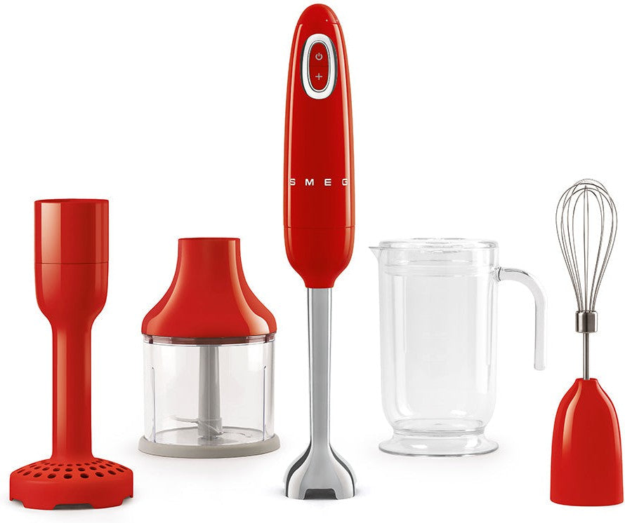 Smeg - 50's Retro Style Immersion Red Hand Blender With Accessories - HBF22RDUS - DISCONTINUED