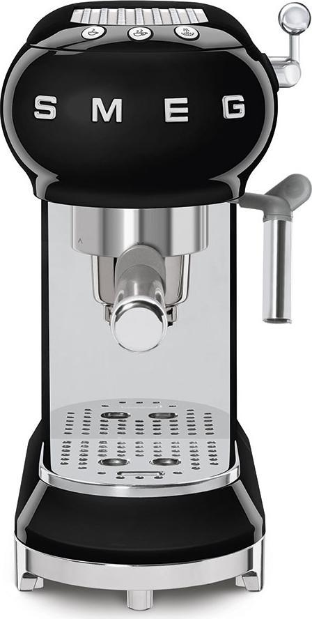 Smeg - 50's Retro Style Manual Black Espresso Machine - ECF02BLUS