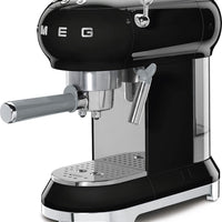 Smeg - 50's Retro Style Manual Black Espresso Machine - ECF02BLUS