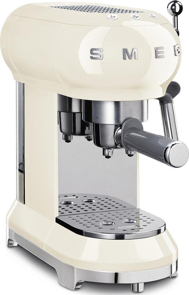 Smeg - 50's Retro Style Manual Cream Espresso Machine - ECF02CRUS
