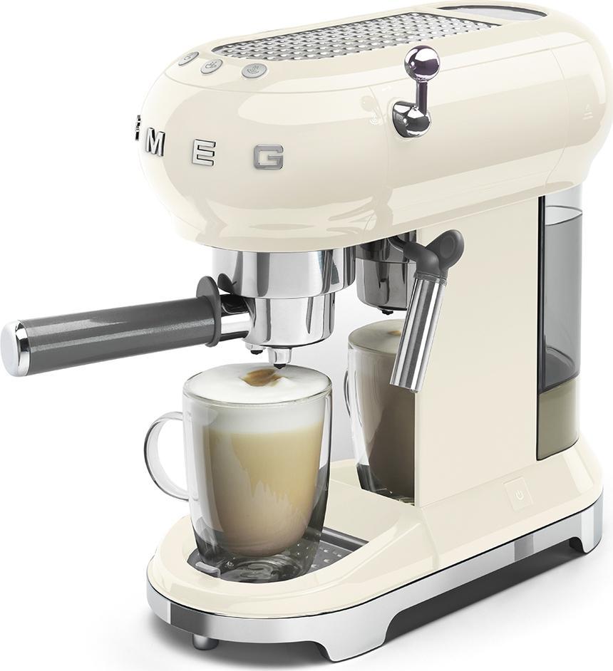 Smeg - 50's Retro Style Manual Cream Espresso Machine - ECF02CRUS