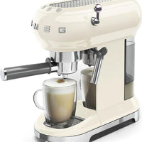 Smeg - 50's Retro Style Manual Cream Espresso Machine - ECF02CRUS