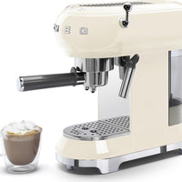 Smeg - 50's Retro Style Manual Cream Espresso Machine - ECF02CRUS